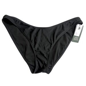 Wild Fable Low Rise High Leg Cheeky Bikini Swim Bottom Womens Large Black NWT
